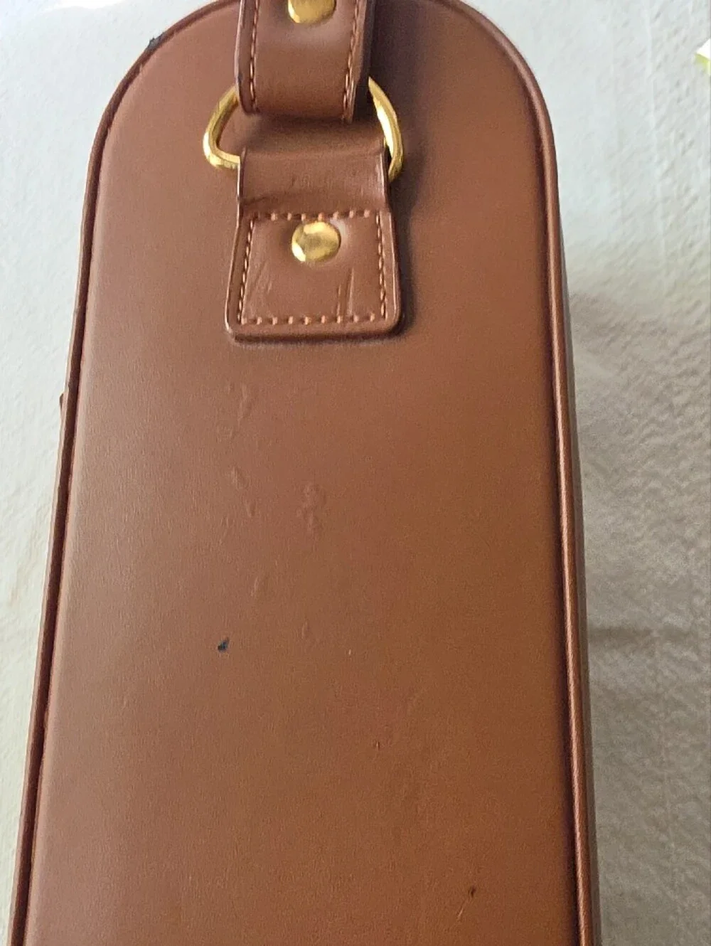 Men's Brown Faux Leather Travel Bag